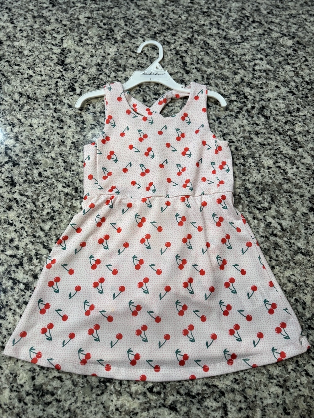 Eddie Bauer Pink Cherry Print Sleeveless Dress